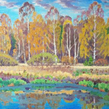 Pintura titulada "Золотая осень." por Valerii Khabarov, Obra de arte original, Oleo
