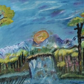 Pintura titulada "paysage" por Khadija Bent Ahmed, Obra de arte original, Oleo