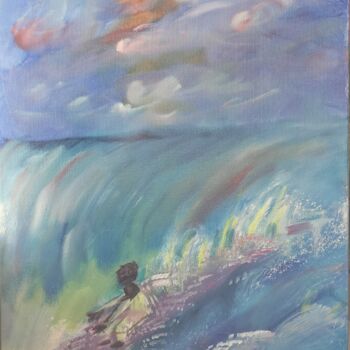 Painting titled "Suefez sur la vague…" by Khadija Bent Ahmed, Original Artwork, Oil
