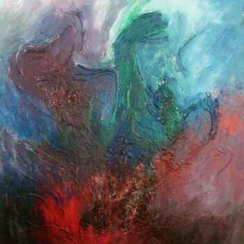 Painting titled "Abstraction de Sakk…" by Khadija Sakkat, Original Artwork, Acrylic