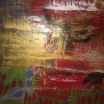 Painting titled "Prison à ciel ouver…" by Khadija Sadek Moudafi, Original Artwork, Oil