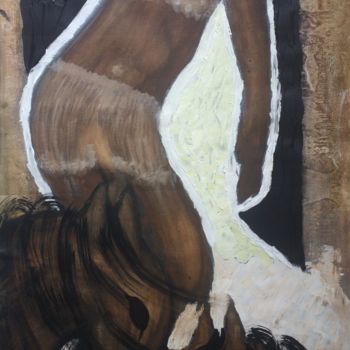 Pintura titulada "la déesse Epona" por Khadija Sadek Moudafi, Obra de arte original, Acrílico