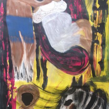 Картина под названием "Aladin et Jasmine ." - Khadija Sadek Moudafi, Подлинное произведение искусства, Акрил