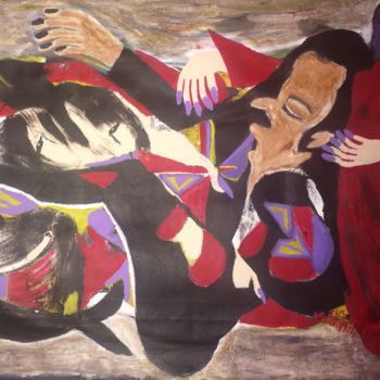 Pintura intitulada "Naufragé sentimenta…" por Khadija Sadek Moudafi, Obras de arte originais, Acrílico