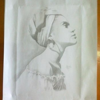Dessin intitulée "woman with head gear" par Stewa, Œuvre d'art originale