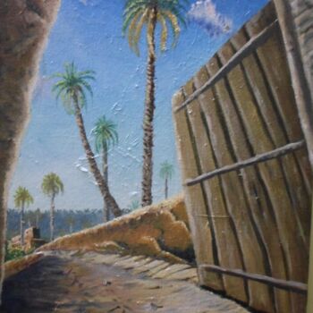 Painting titled "Palm road" by Khaled Inc, Original Artwork, Acrylic