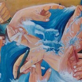 Pintura titulada "contre vents et mar…" por Khaled Goutal, Obra de arte original
