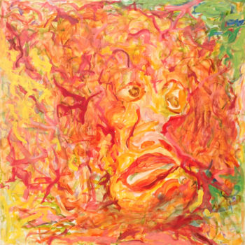 Painting titled "Madam Ivonne" by Khalid Alzayani, Original Artwork, Oil