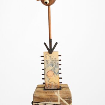 Sculpture titled "TiTT n tafoukt" by Khalid Assallami, Original Artwork, Wood