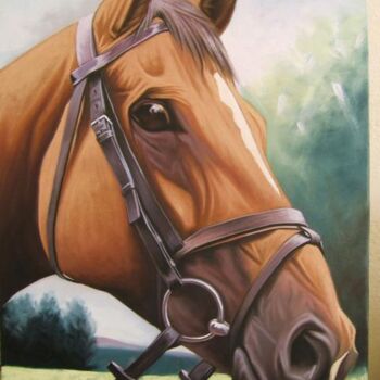 Картина под названием "cheval" - Khalid Chriki, Подлинное произведение искусства