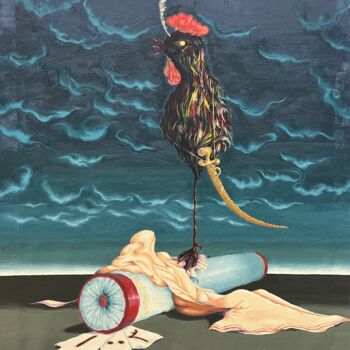 Peinture intitulée "The third Night Aft…" par Khalil Hassan Khalil, Œuvre d'art originale, Huile