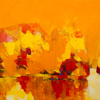 Painting titled "Autumn arrives on H…" by Khanh The Bui, Original Artwork, Acrylic