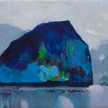 Painting titled "Dawn on Halong Bay…" by Khanh The Bui, Original Artwork, Acrylic