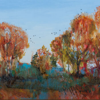 Painting titled "Autumn" by Khanlar Asadullayev, Original Artwork, Oil