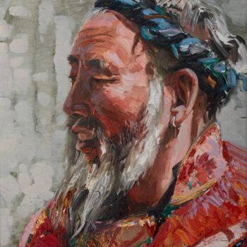 "Portreit of old man" başlıklı Tablo Khanlar Asadullayev tarafından, Orijinal sanat, Petrol