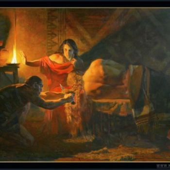 Painting titled "Самсон и Далила" by Valeriy Kharchenko, Original Artwork
