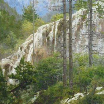 Peinture intitulée "Mountain streams" par Valeriy Kharchenko, Œuvre d'art originale