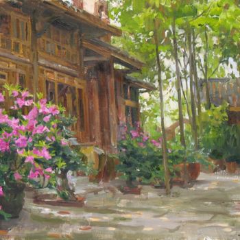 Painting titled "Courtyard of weaver…" by Valeriy Kharchenko, Original Artwork
