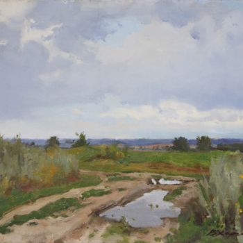Painting titled "Rainy summer" by Valeriy Kharchenko, Original Artwork
