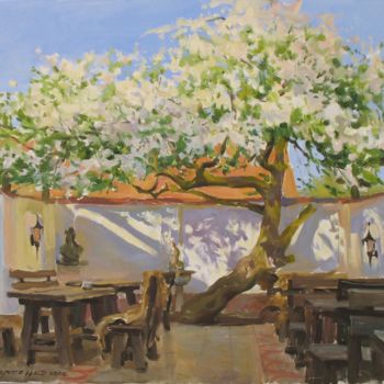 Painting titled "Breakfast near an o…" by Valeriy Kharchenko, Original Artwork