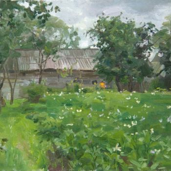 Painting titled "The potato in bloss…" by Valeriy Kharchenko, Original Artwork