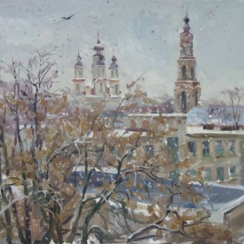 Painting titled "Wet snow" by Valeriy Kharchenko, Original Artwork