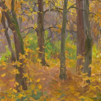 Schilderij getiteld "Autumn forest" door Valeriy Kharchenko, Origineel Kunstwerk
