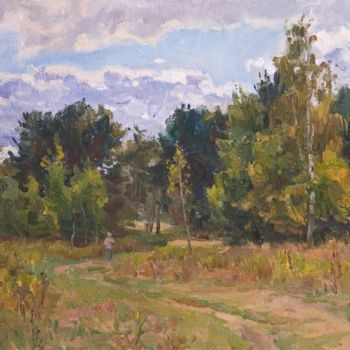 Pintura intitulada "Walk to the Pine fo…" por Valeriy Kharchenko, Obras de arte originais