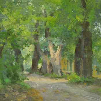 Painting titled "Alley in an old park" by Valeriy Kharchenko, Original Artwork