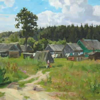 Painting titled "Ivankovo village" by Valeriy Kharchenko, Original Artwork, Oil