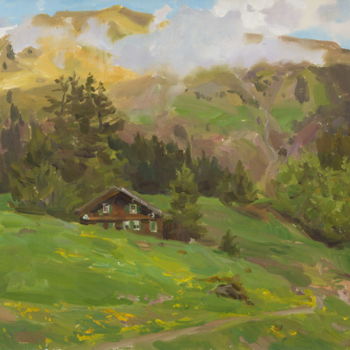 Peinture intitulée "Tyrolean motive" par Valeriy Kharchenko, Œuvre d'art originale, Huile