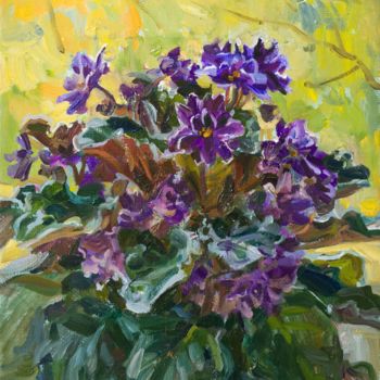 Painting titled "Violets  autumn" by Valeriy Kharchenko, Original Artwork