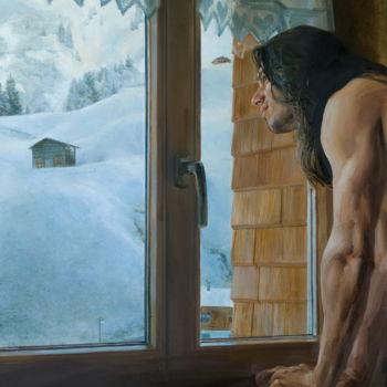 Картина под названием "Under the snow the…" - Valeriy Kharchenko, Подлинное произведение искусства, Масло
