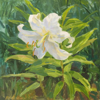 Painting titled "Garden beauty" by Valeriy Kharchenko, Original Artwork, Oil