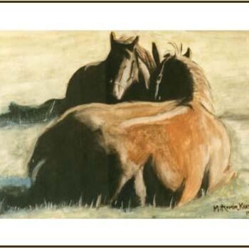 Painting titled "Horses 2" by Khatri Aamir, Original Artwork