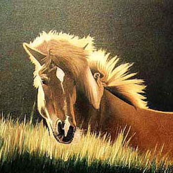 Painting titled "HORSE" by Khatri Aamir, Original Artwork