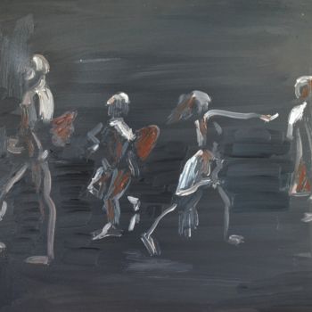Malerei mit dem Titel "Dancing in the air" von Mariam Dolidze, Original-Kunstwerk, Öl