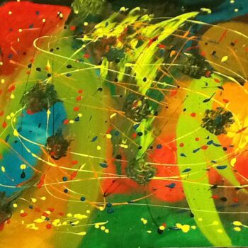 Painting titled "Vie en couleurs" by Khaty Tahri, Original Artwork, Acrylic