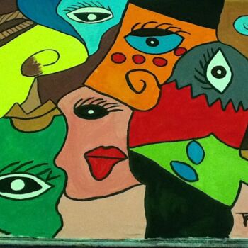 Painting titled "Voyeurisme" by Khaty Tahri, Original Artwork, Acrylic