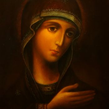 Painting titled "Образ Богоматери "С…" by Valerii Semenikhin, Original Artwork, Oil