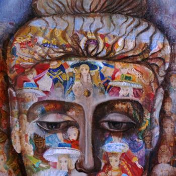 Peinture intitulée "Иллюзион Брахман" par Valerii Semenikhin, Œuvre d'art originale