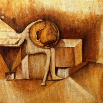 Картина под названием "Аспирин для Мари и…" - Валерий Семенихин, Подлинное произведение искусства, Масло Установлен на Дерев…