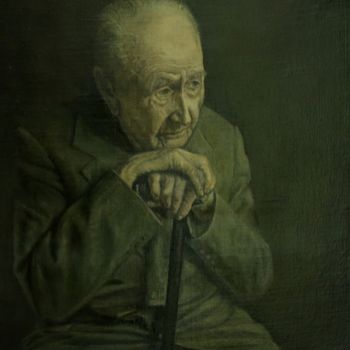 Peinture intitulée "Портрет старика" par Valerii Semenikhin, Œuvre d'art originale, Huile Monté sur Châssis en bois