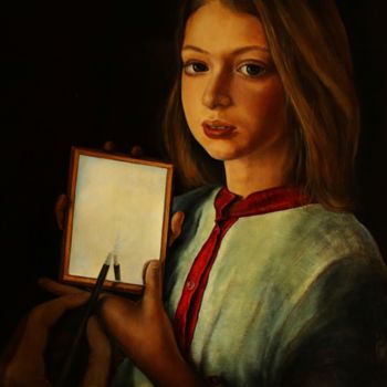 Ζωγραφική με τίτλο "Зеркало" από Валерий Семенихин, Αυθεντικά έργα τέχνης, Λάδι