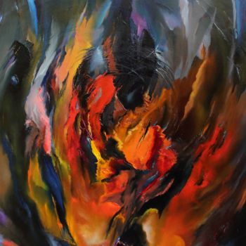Картина под названием "Развоплощение земно…" - Валерий Семенихин, Подлинное произведение искусства, Масло Установлен на Дере…