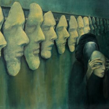 Ζωγραφική με τίτλο "Анатман" από Валерий Семенихин, Αυθεντικά έργα τέχνης, Λάδι Τοποθετήθηκε στο Ξύλινο φορείο σκελετό