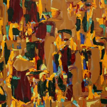 Картина под названием "Восточный базар" - Валерий Семенихин, Подлинное произведение искусства, Масло