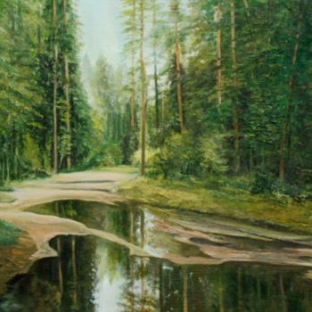 Pintura intitulada "Зеркала Дриад" por Valerii Semenikhin, Obras de arte originais, Óleo Montado em Armação em madeira