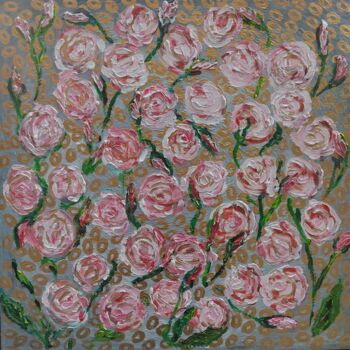 Картина под названием "розовый крем" - Khayrullina Venera Akhatovna (VeraKhay), Подлинное произведение искусства, Масло