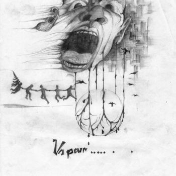 Drawing titled "confortably numb.jpg" by Khelifi Mohamed Amine, Original Artwork, Pencil